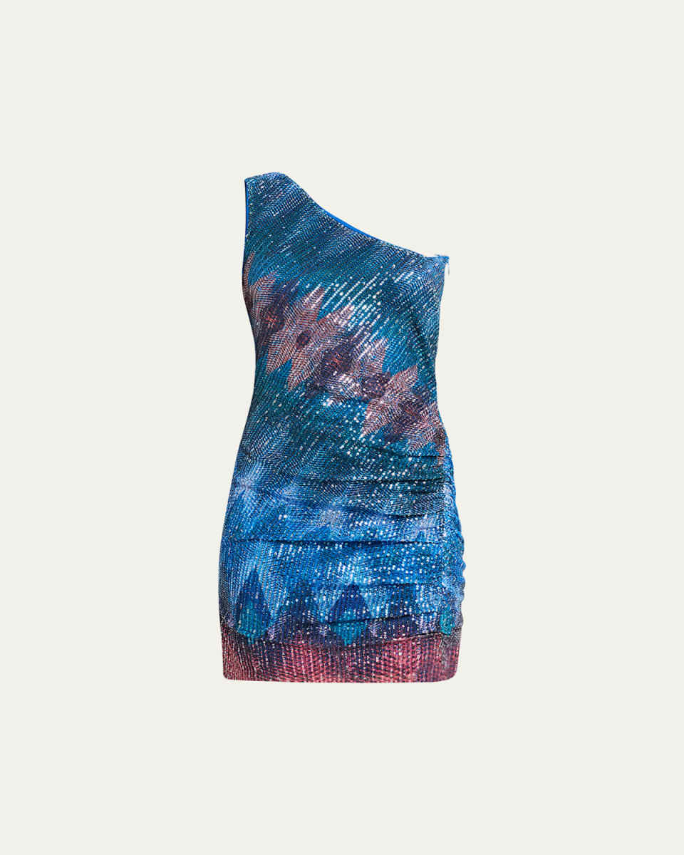 Kathreen Embellished Chevron Mini Dress